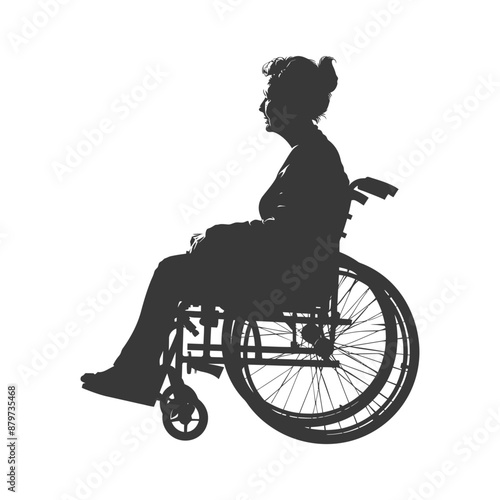 minimalist logo or symbol for elderly woman activity black color only