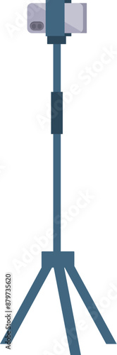 Smartphone is recording, mounted on a tripod stand