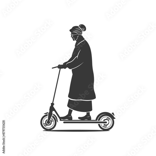 minimalist logo or symbol for elderly woman activity black color only