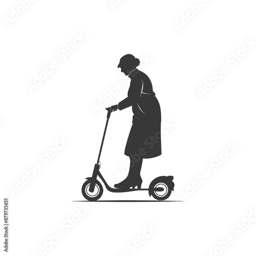minimalist logo or symbol for elderly woman activity black color only