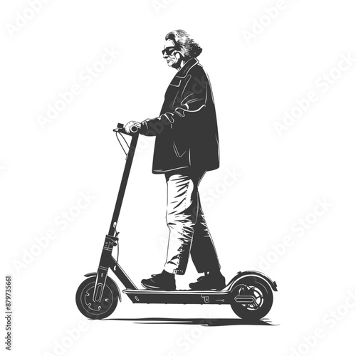 minimalist logo or symbol for elderly woman activity black color only