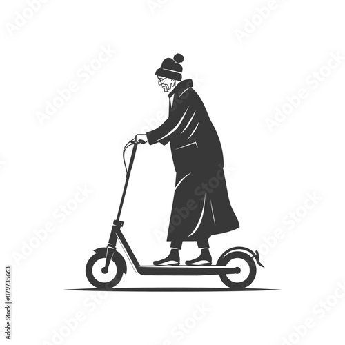 minimalist logo or symbol for elderly woman activity black color only