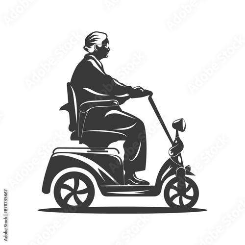 minimalist logo or symbol for elderly woman activity black color only