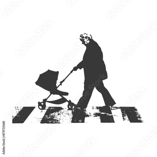 minimalist logo or symbol for elderly woman activity black color only