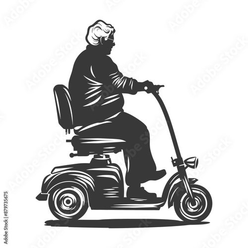 minimalist logo or symbol for elderly woman activity black color only