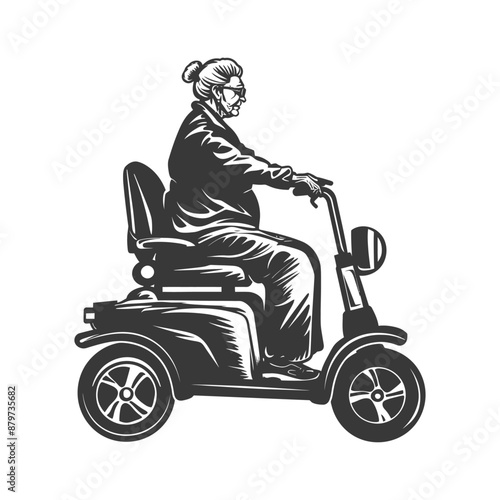 minimalist logo or symbol for elderly woman activity black color only