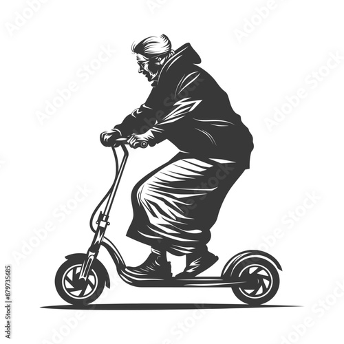 minimalist logo or symbol for elderly woman activity black color only