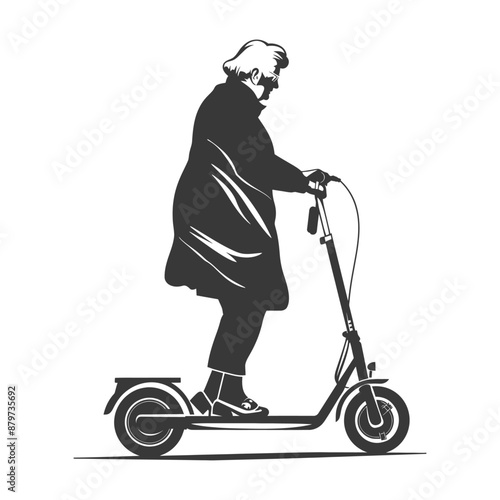 minimalist logo or symbol for elderly woman activity black color only