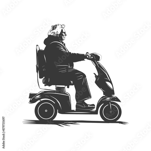 minimalist logo or symbol for elderly woman activity black color only