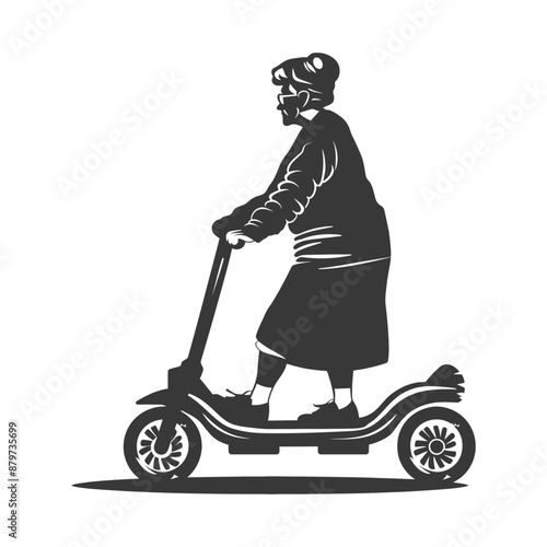 minimalist logo or symbol for elderly woman activity black color only