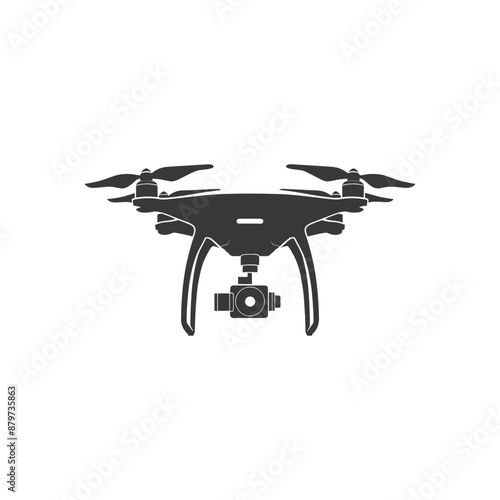 minimalist logo or symbol for flying drone camera black color only