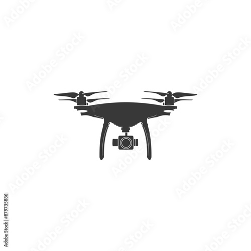 minimalist logo or symbol for flying drone camera black color only