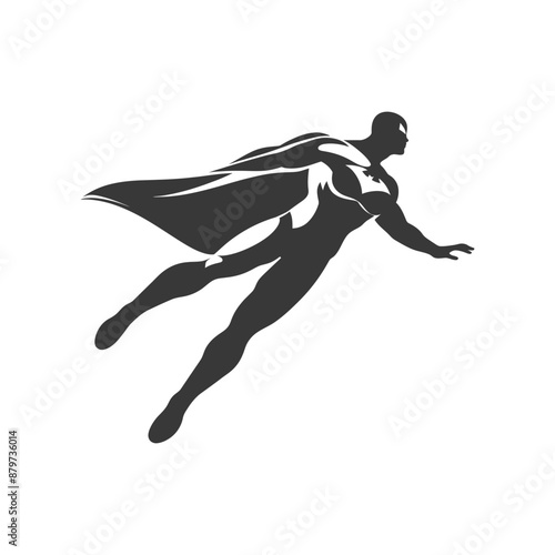 minimalist logo or symbol for flying man black color only