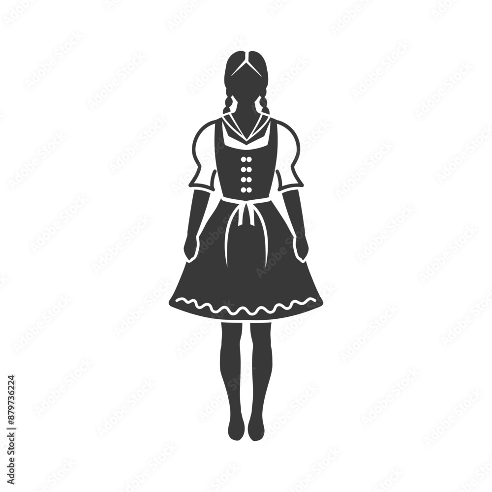 minimalist logo or symbol for germany women wearing dirndl black color only minimalist logo or symbol for germany women wearing dirndl black color only
