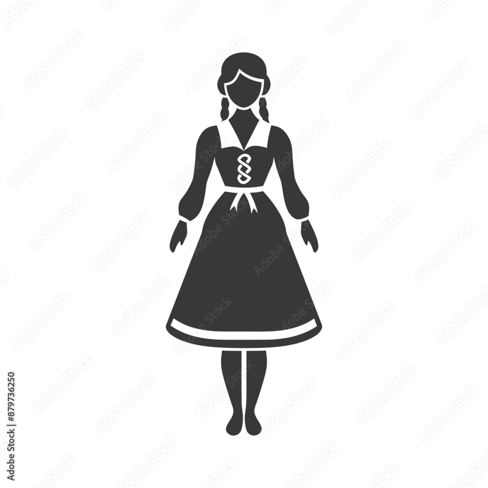 minimalist logo or symbol for germany women wearing dirndl black color only minimalist logo or symbol for germany women wearing dirndl black color only