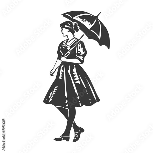 minimalist logo or symbol for germany women wearing dirndl black color only