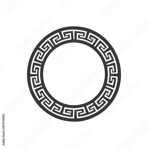 minimalist logo or symbol for greek frame circle black color only