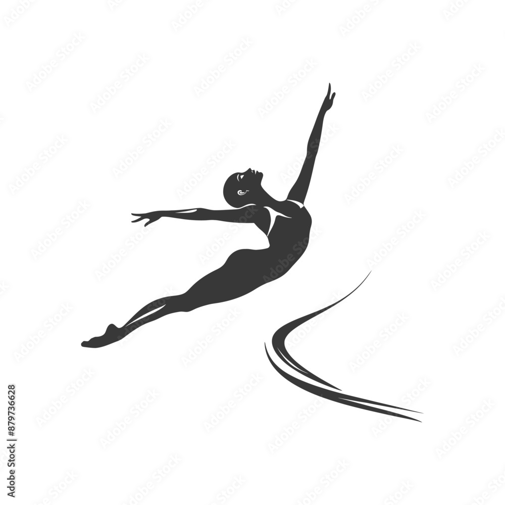 minimalist logo or symbol for gymnast athlete woman black color only minimalist logo or symbol for gymnast athlete woman black color only