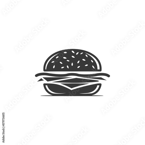 minimalist logo or symbol for hamburger black color only