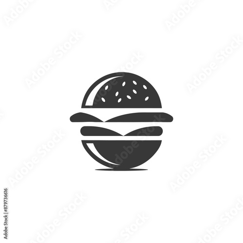 minimalist logo or symbol for hamburger black color only