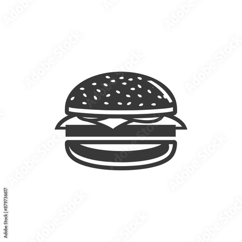 minimalist logo or symbol for hamburger black color only