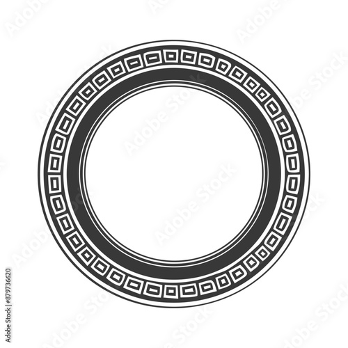 minimalist logo or symbol for greek frame circle black color only