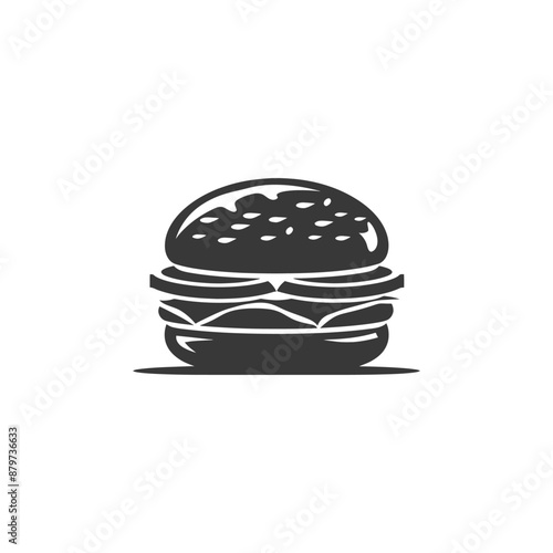 minimalist logo or symbol for hamburger black color only