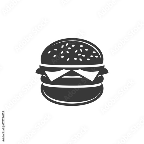 minimalist logo or symbol for hamburger black color only