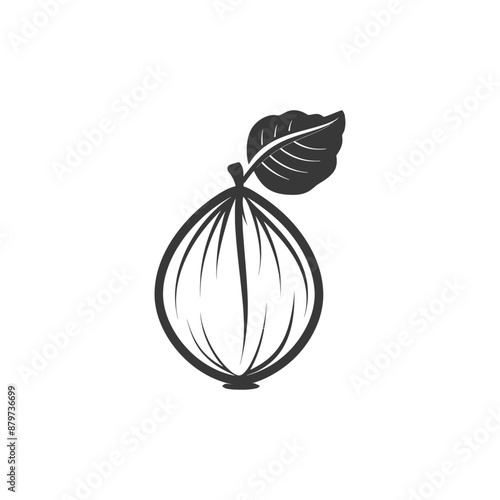 minimalist logo or symbol for hazelnut fruit black color only