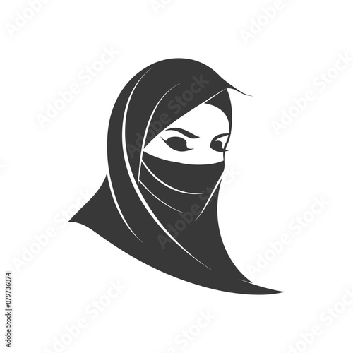 Stylish Monochrome Portrait of a Woman in a Niqab