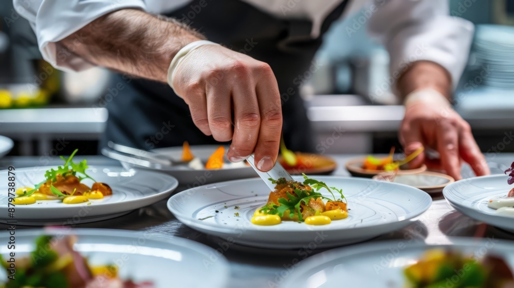 A chef creates gourmet dishes using local ingredients sourced from villages near mountain peaks, highlighting flavors of the alpine region. A chef creates gourmet dishes using local ingredients sourced from villages near mountain peaks, highlighting flavors of the alpine region.