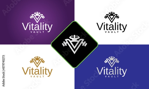 Fitness logo design template health or gym vector image, Gym Logo, Fitness Logo Vector, Design Suitable For Fitness, Sports Equipment, Body Health, Fitness Drink, Body Supplement Product Brands photo