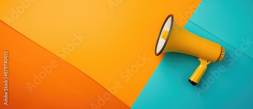 colorful background featuring a megaphone ideal for marketing and advertising concept designs and campaigns photo