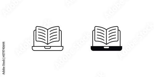 e-reader set icon with white background vector stock illustration