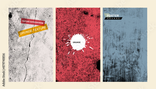 Grunge urban colored backgrounds vector set. Dust overlay distress grain, simply place over any object to create grunge vintage effect for your design. Splatter, dirty, old texture. Texture vector.