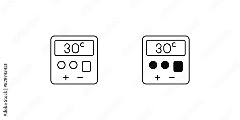 smart thermostat set icon with white background vector stock illustration smart thermostat set icon with white background vector stock illustration