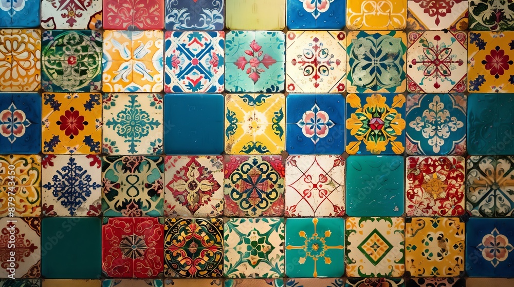 Peranakan tiles showcase vibrant colors and elaborate patterns, reflecting rich cultural heritage and artistry.