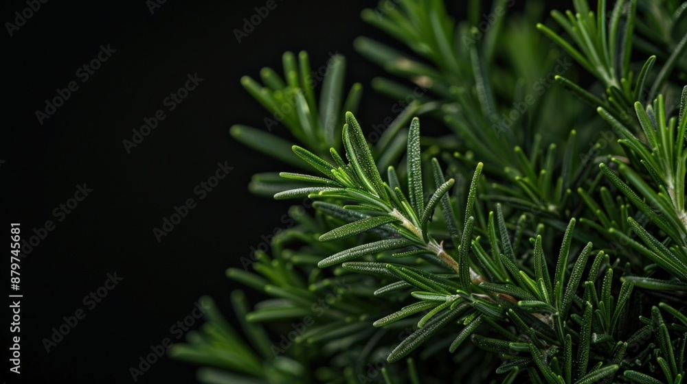 A close up of a green leafy plant with a dark background. Generate AI image A close up of a green leafy plant with a dark background. Generate AI image