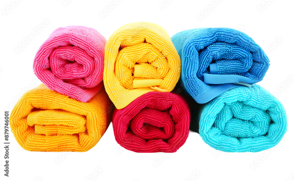 Colored towels isolated on Transparent background. Colored towels isolated on Transparent background.