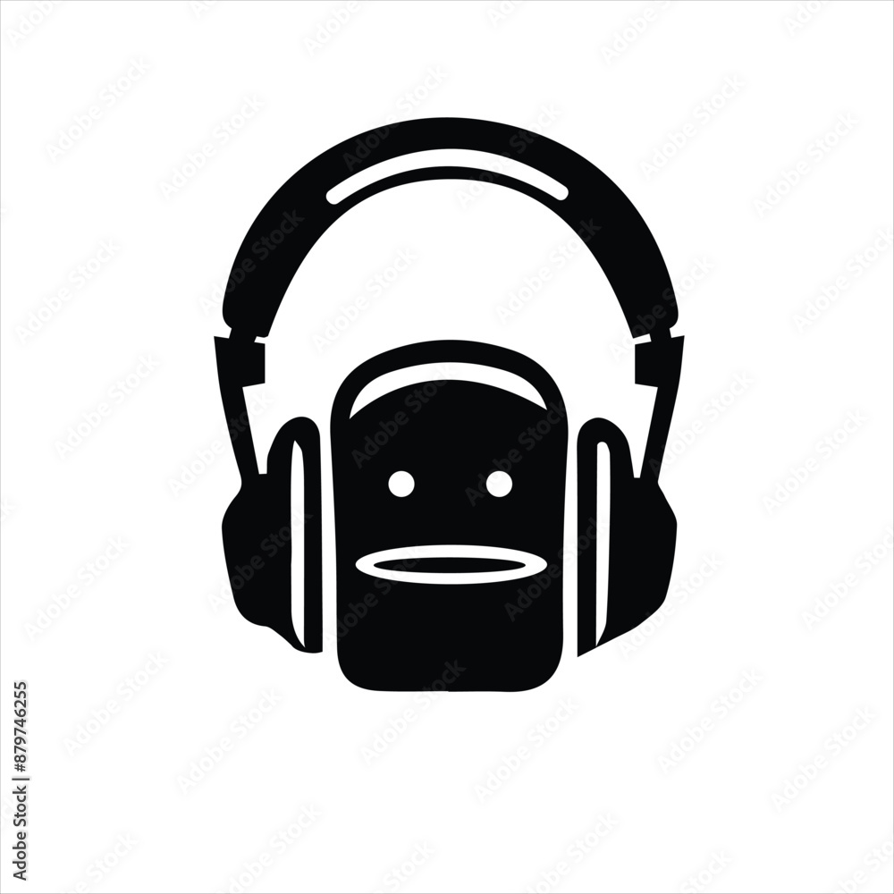 Headphones icon and line icon. Music symbol vector illustration Headphones icon and line icon. Music symbol vector illustration