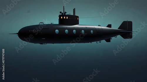 Wallpaper Mural Minimalist Silhouette of a Submarine Torontodigital.ca