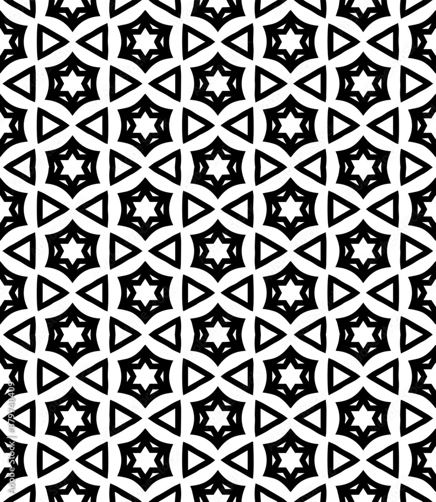 Black and white seamless abstract pattern. Background and backdrop. Grayscale ornamental design. Black and white seamless abstract pattern. Background and backdrop. Grayscale ornamental design.