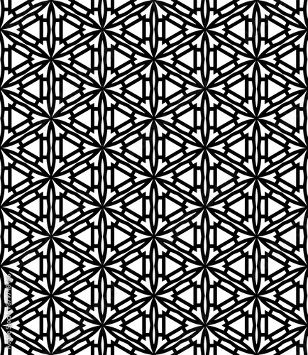 Black and white seamless abstract pattern. Background and backdrop. Grayscale ornamental design.