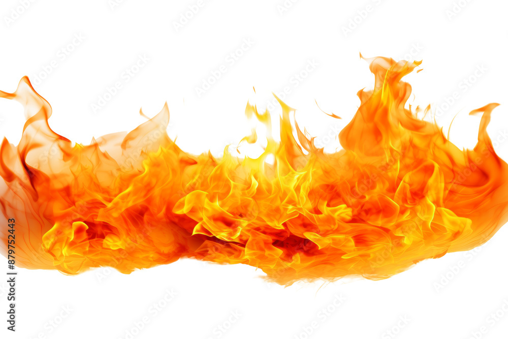 Bright blazing fire with dynamic flames Isolated on white background Bright blazing fire with dynamic flames Isolated on white background