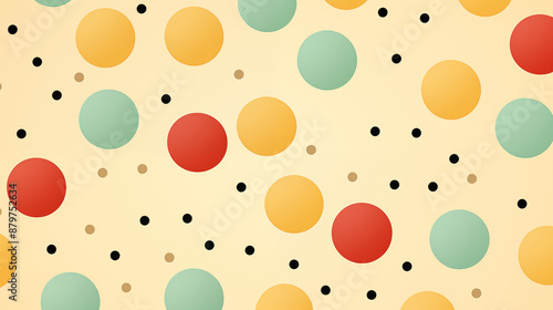 Colorful Dots, Circles, Balls, on Yellow Background, Abstract Image, Texture, Pattern Background, Wallpaper, Background, Cell Phone Cover and Screen, Smartphone, Computer, Laptop, 9:16 and 16:9 Format