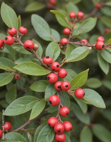 Cotoneaster salicifolius var. floccosus, willowleaf cotoneaster background © Hdesigns