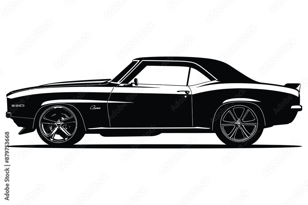 Obraz premium Muscle Car Silhouette Vector