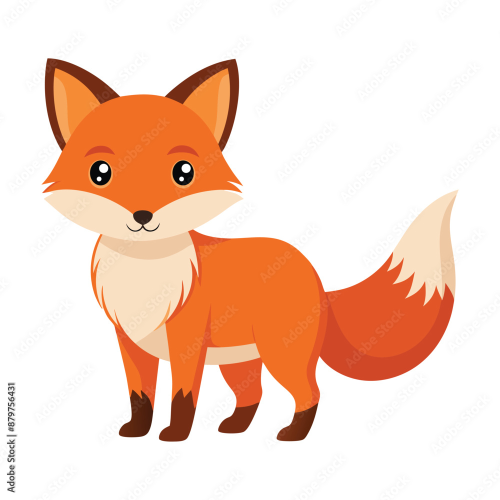 Fototapeta premium Illustration of Cute Fox Isolated on white