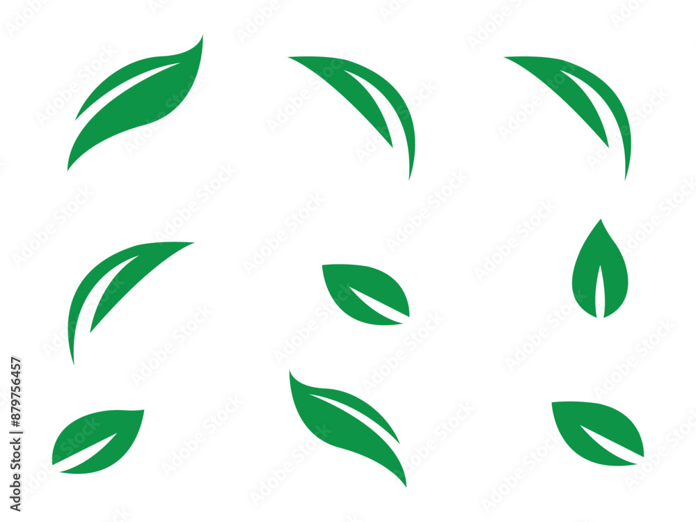 Green leaf icon set. leaf icon on isolated background. Green leaf icon set. leaf icon on isolated background.
