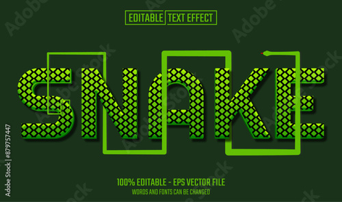 snake editable text effect